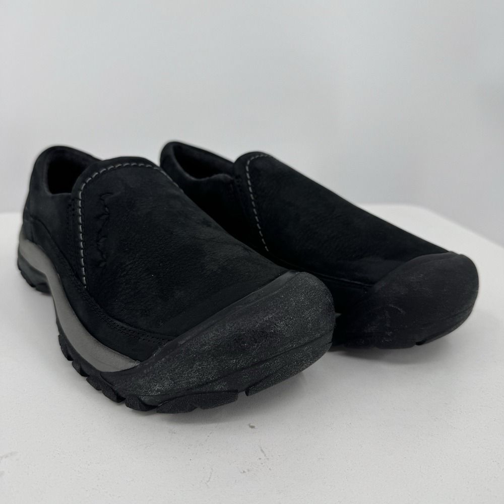 KEEN Kaci III Insulated Winter Slip-on Shoes 10 Womens Black Steel Grey Leather